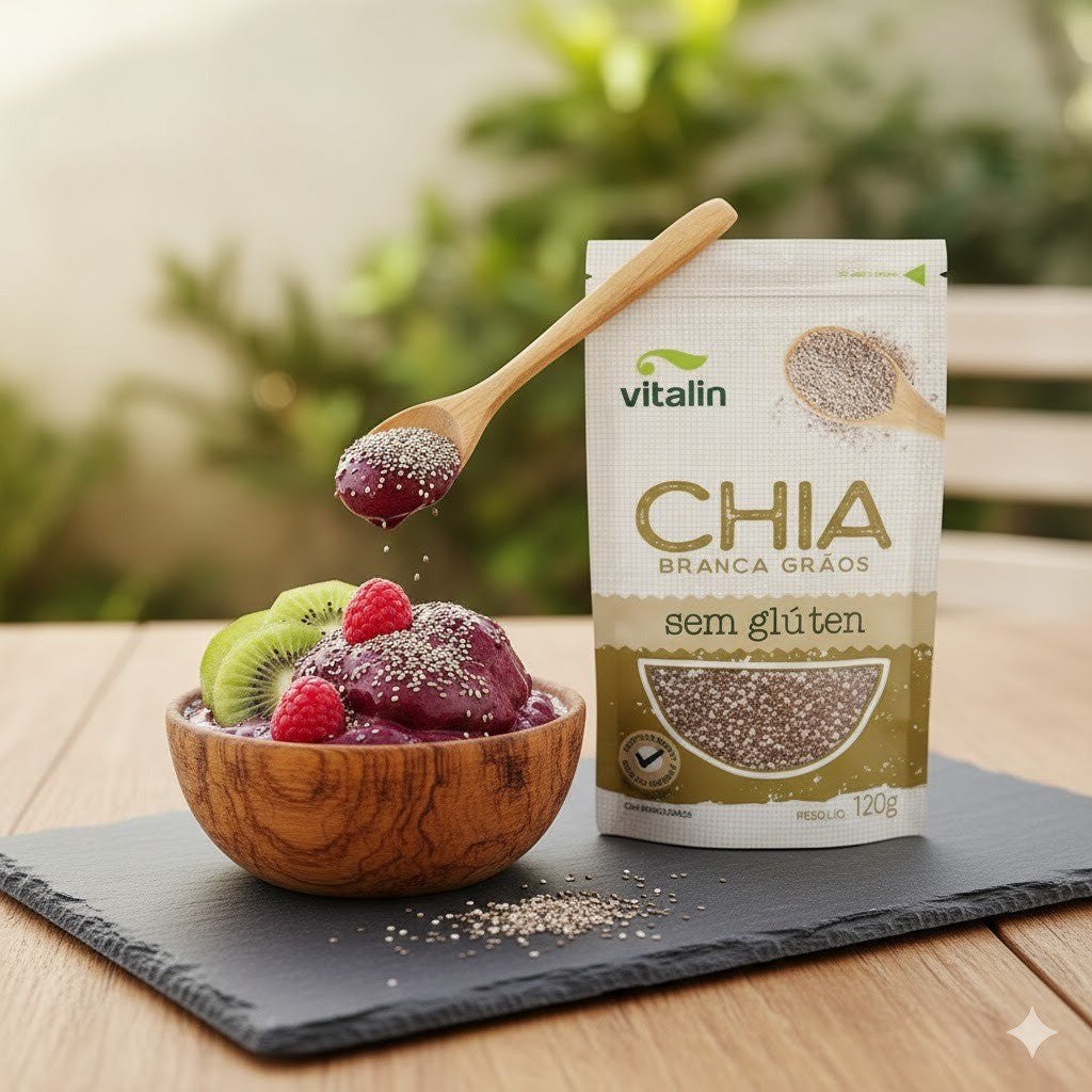 Chia Branca em Grãos Sem Glúten 120g Vitalin