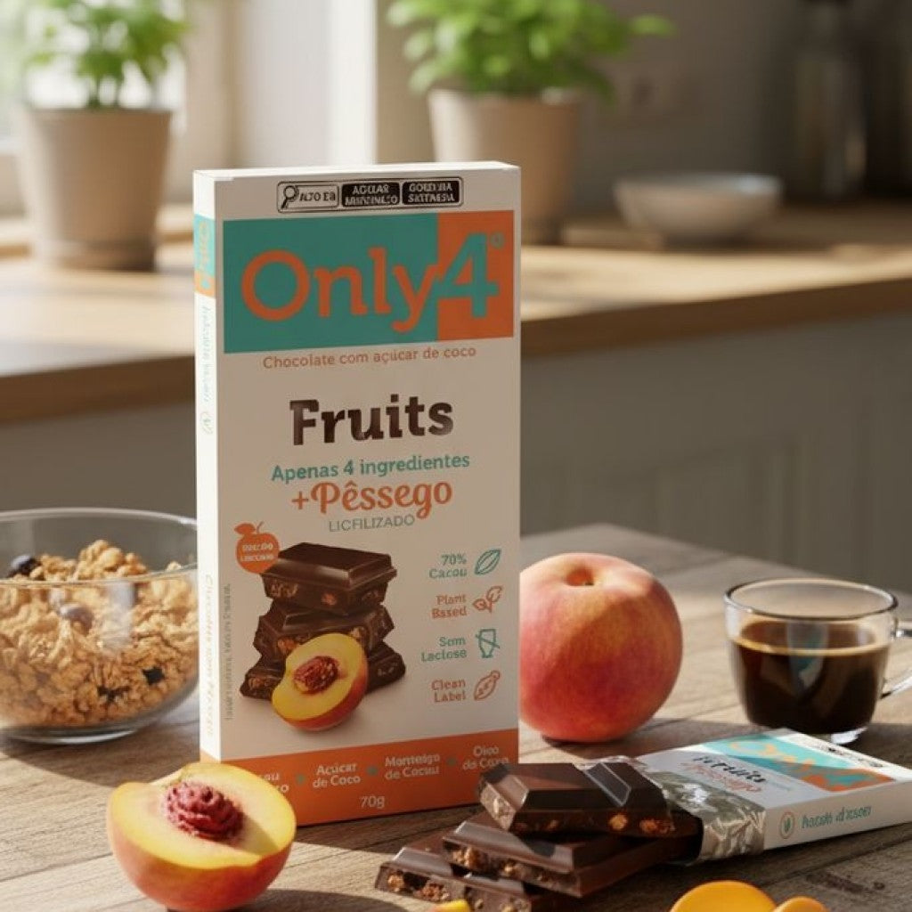 Chocolate 70% Cacau Pêssego 70g Only4