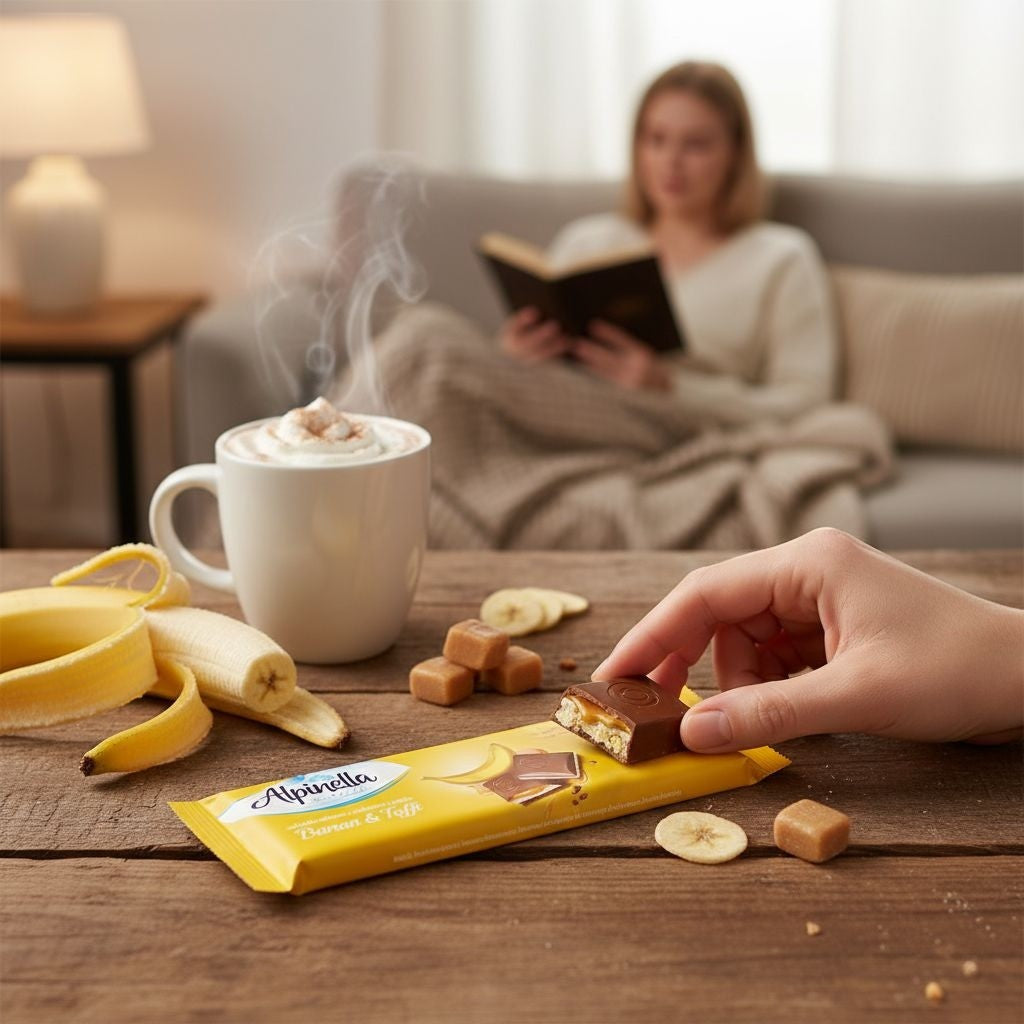 Chocolate ao Leite com Recheio de Banana e Caramelo 100g Alpinella