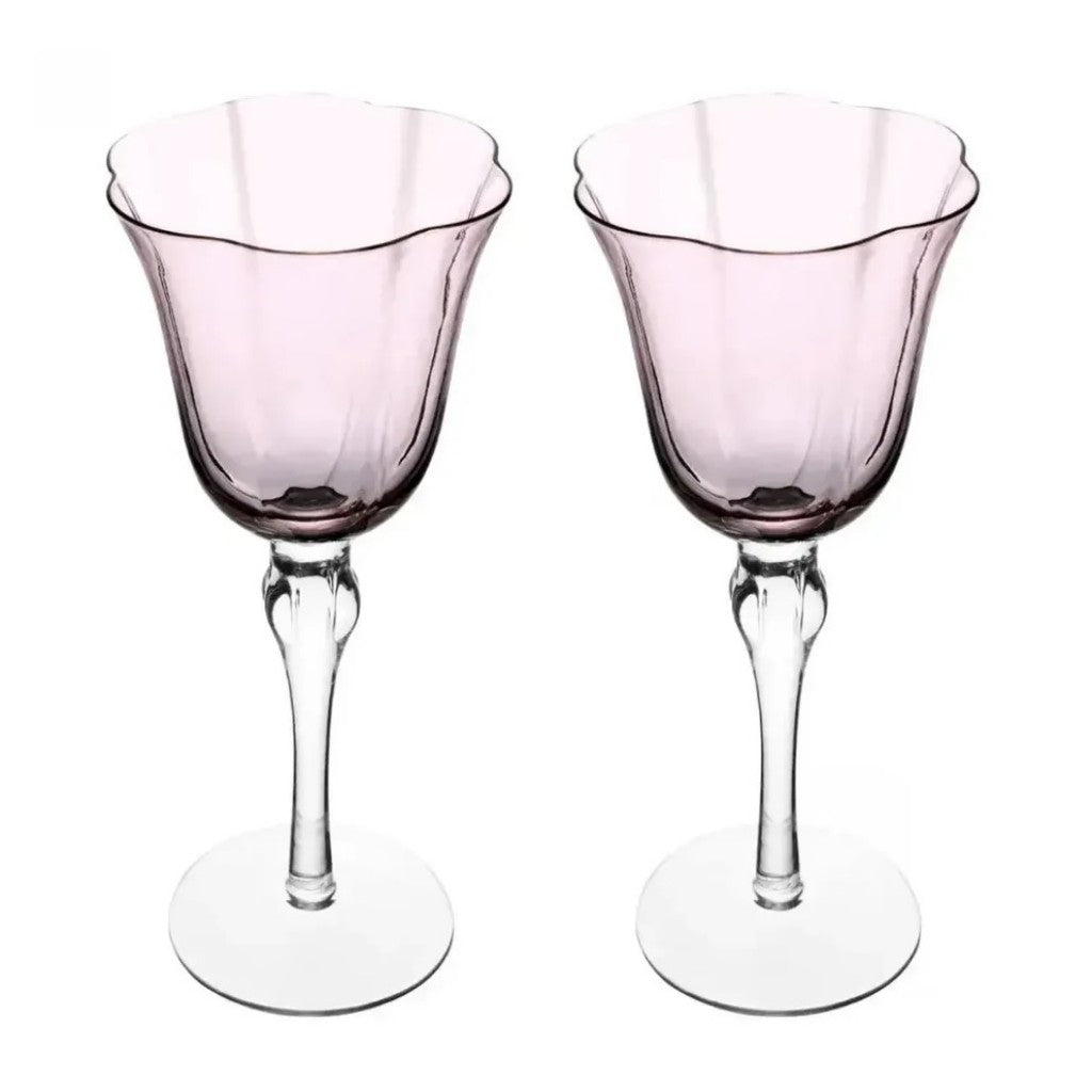 Conjunto 2 Taças Champanhe Lily Rosa e Cinza Wolff