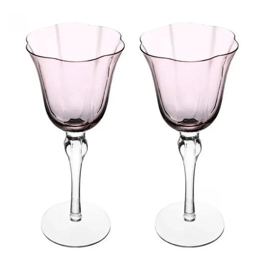 Conjunto 2 Taças Champanhe Lily Rosa e Cinza Wolff