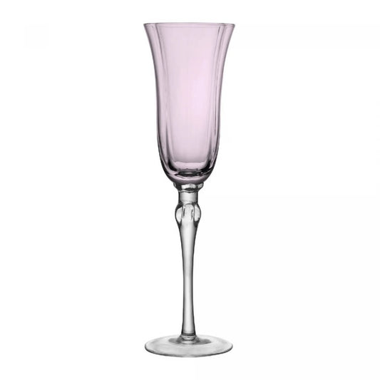 Conjunto 2 Taças Champanhe Rosa e Cinza Vidro 200ml Wolff
