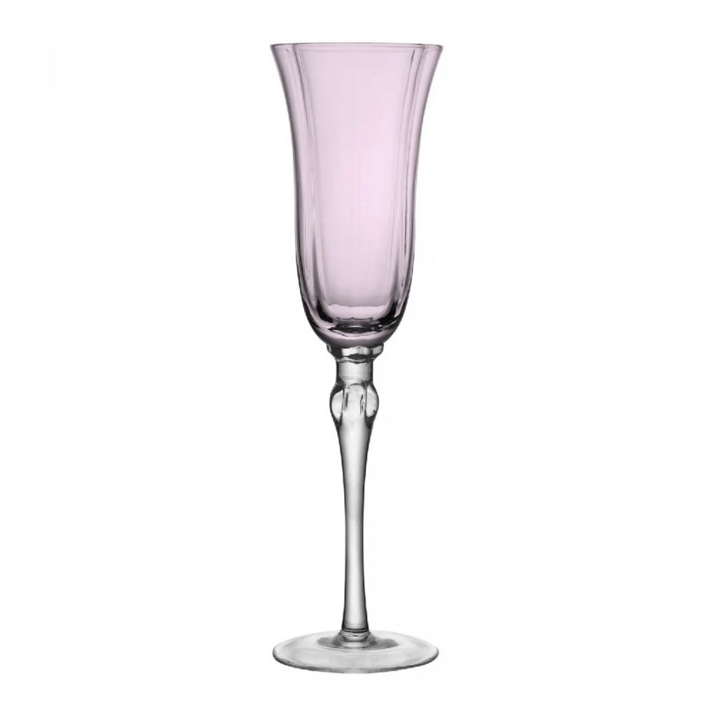Conjunto 2 Taças Champanhe Rosa e Cinza Vidro 200ml Wolff