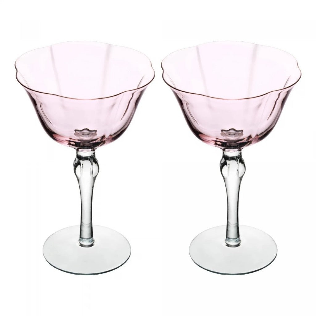 Conjunto 2 Taças Vinho Lily Rosa Cinza 300ml Wolff