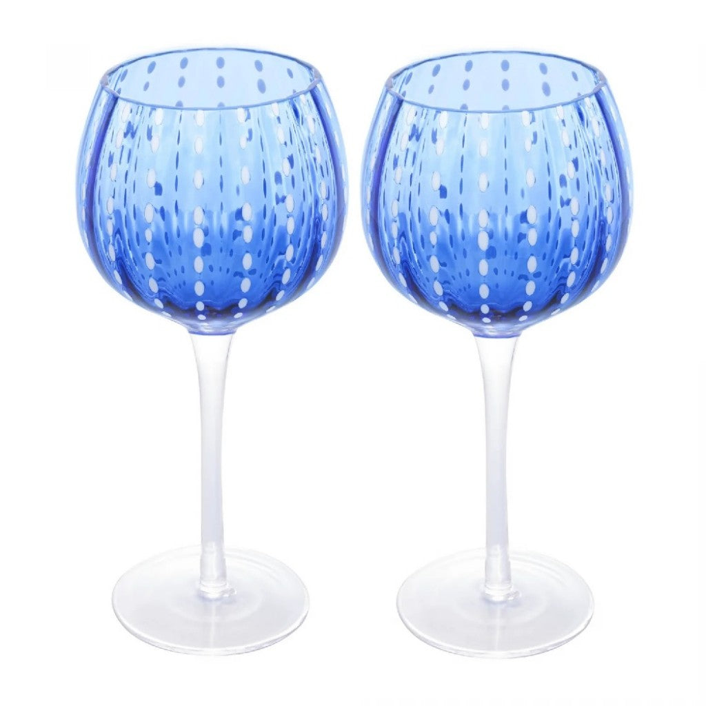 Conjunto 2 Tacas Para Vinho De Vidro Orquidea Azul 450ml Wolff