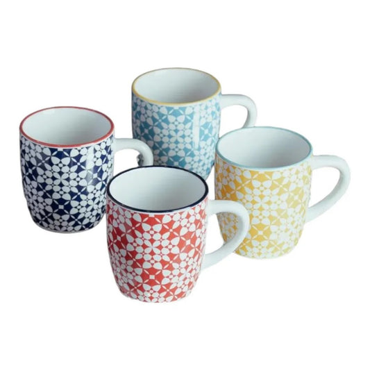 Conjunto 4 Canecas Holambra Coloridas Cerâmica Wolff