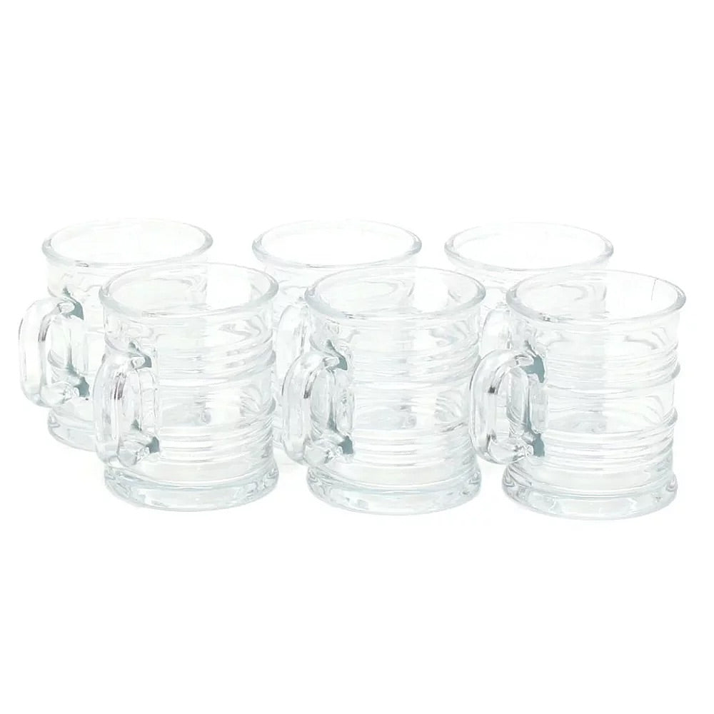 Conjunto de 6 Canecas de Vidro Vintage 95ml Lyor