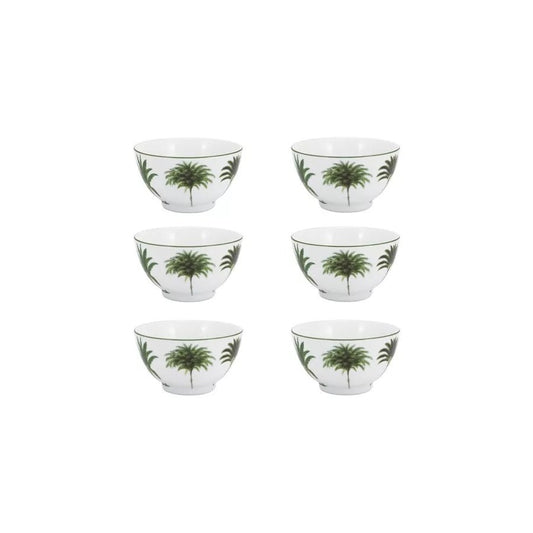 Conjunto com 6 Bowls de Porcelana Palmeira 13cm Schmidt