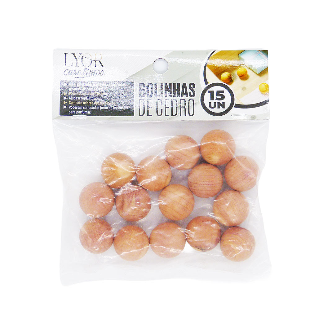 Conjunto de 15 Bolinhas de Cedro 2cm