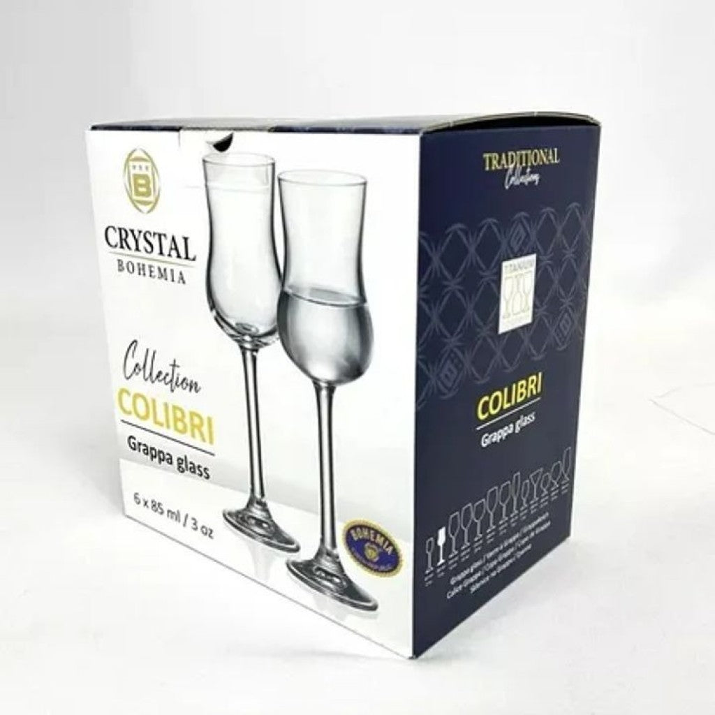 Conjunto de 6 Taças Colibri para Grappa 85ml Crystal Bohemia