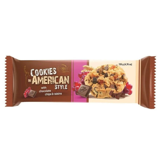 Cookies In American Style Chocolate/Uvas Passas 135g Bogutti