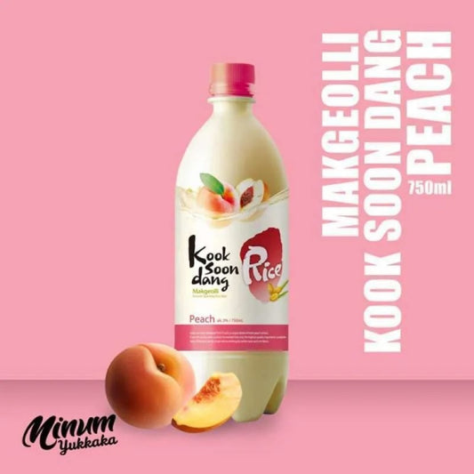Coquetel Alcoólico Coreano Makgeolli Sabor Pêssego 750ml Kook Soon Dang