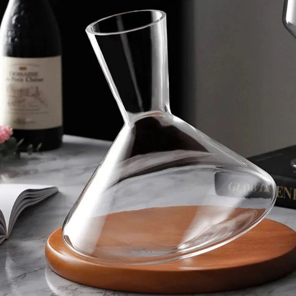 Decanter em Cristal Ecológico Base de Madeira 2,3L Fracalanza