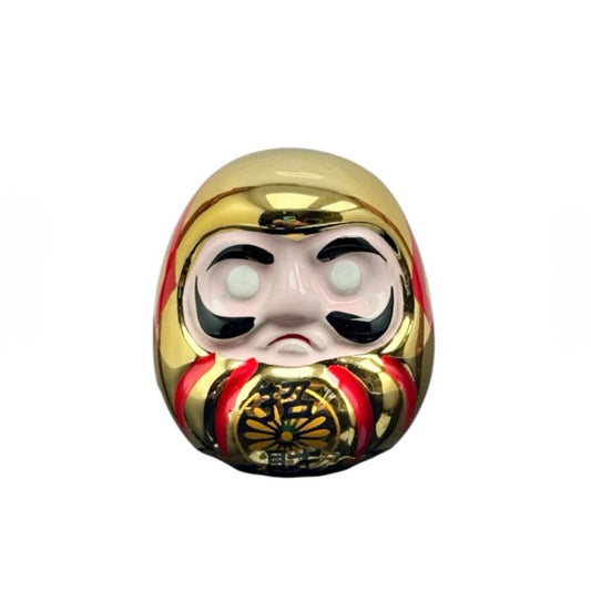 Enfeite de Porcelana Daruma Dourado 6cm Martins