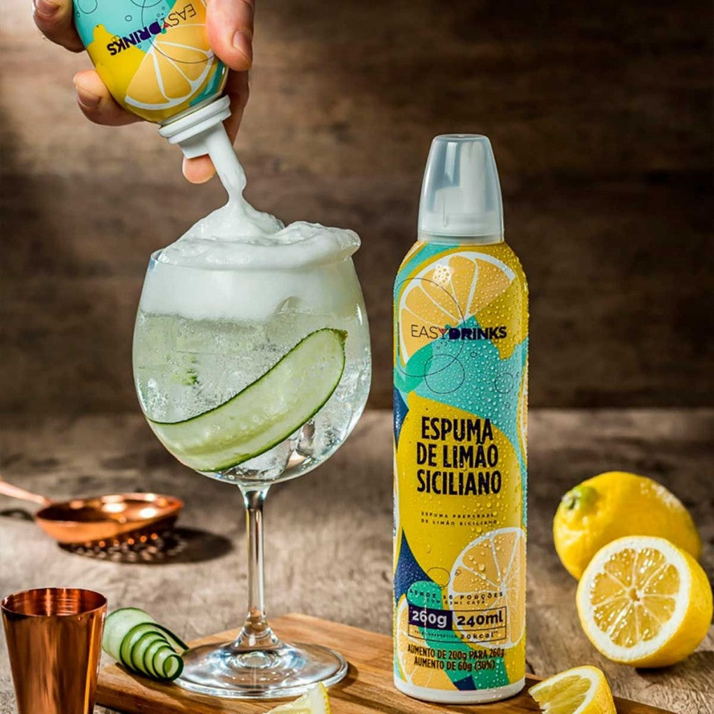 Espuma para Drinks Sabor Limão Siciliano 260g Easy Drinks