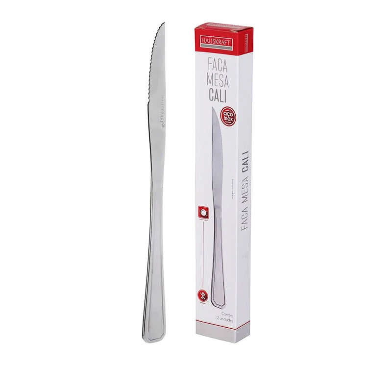 FACA DE MESA CALI INOX 12UN 22X1,8CM HAUSKRAFT