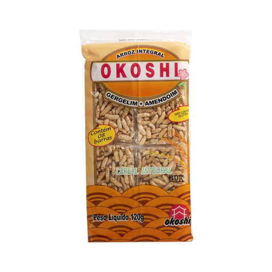 Flocos de Arroz Integral de Gergelim com Amendoim 120g Okoshi