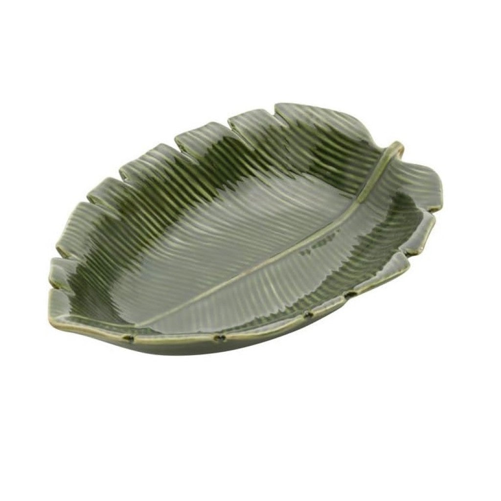 Folha Decorativa 23x16cm Banana Leaf Verde Lyor