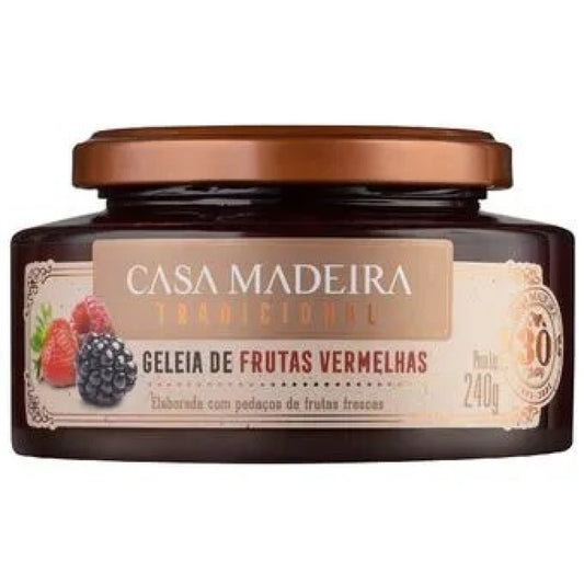 Geleia Frutas Vermelhas com Pedaços 240g Casa Madeira