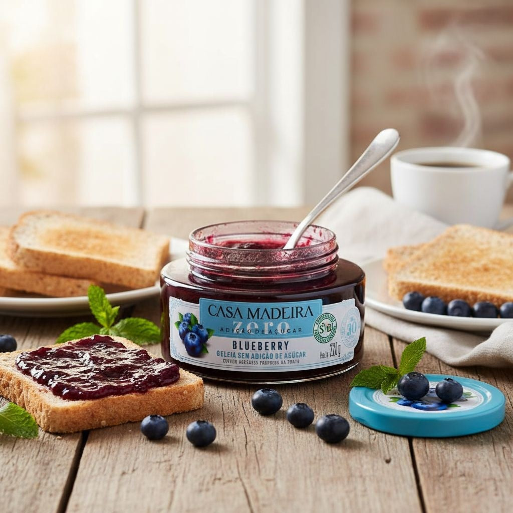 Geleia Zero Blueberry 220g Casa Madeira