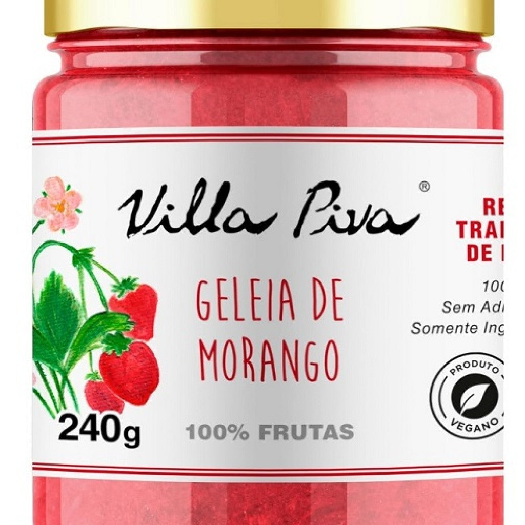 Geleia de Morango 100% Fruta 240g Villa Piva