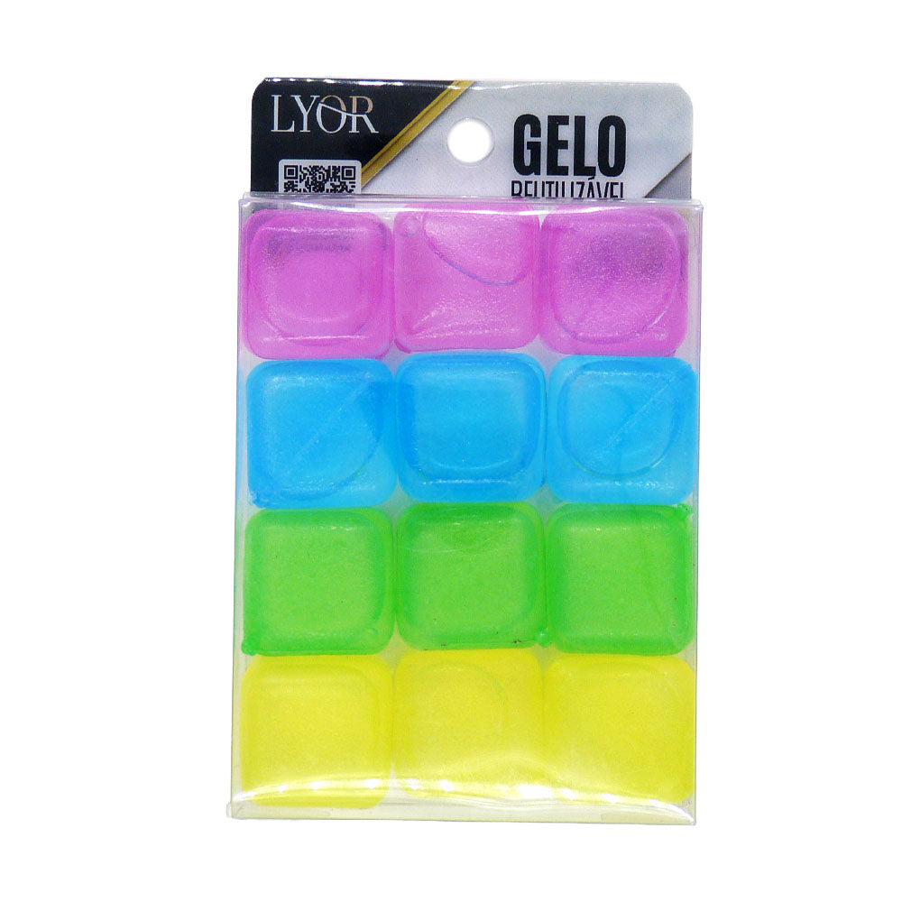 Gelos Reutilizáveis em Cubos 12un Lyor