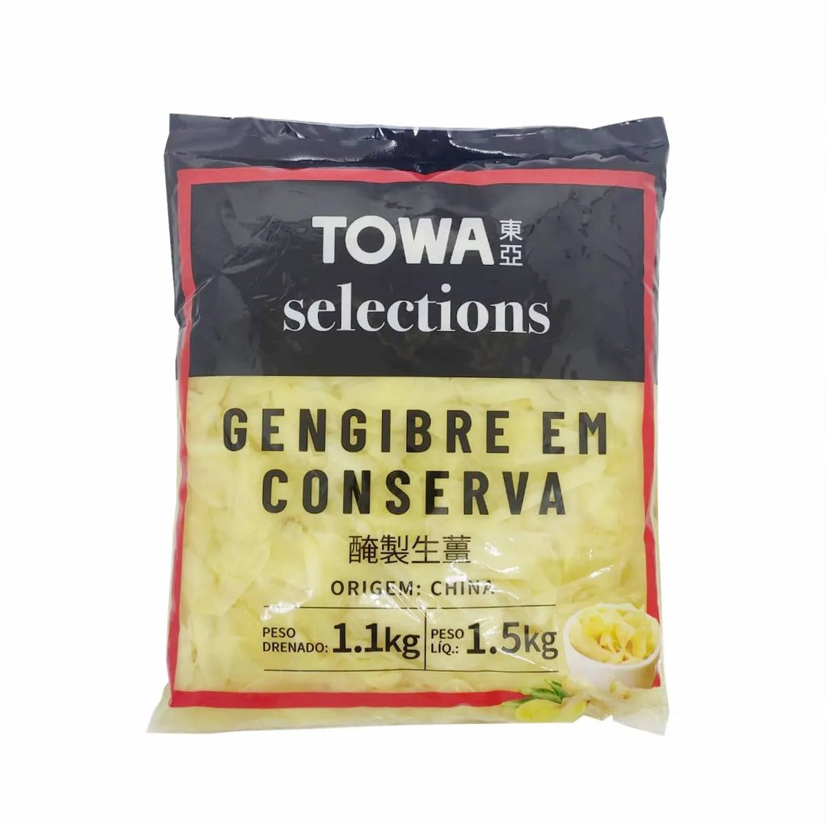 Gengibre Branco Fatiado em Conserva 1.5kg Towa
