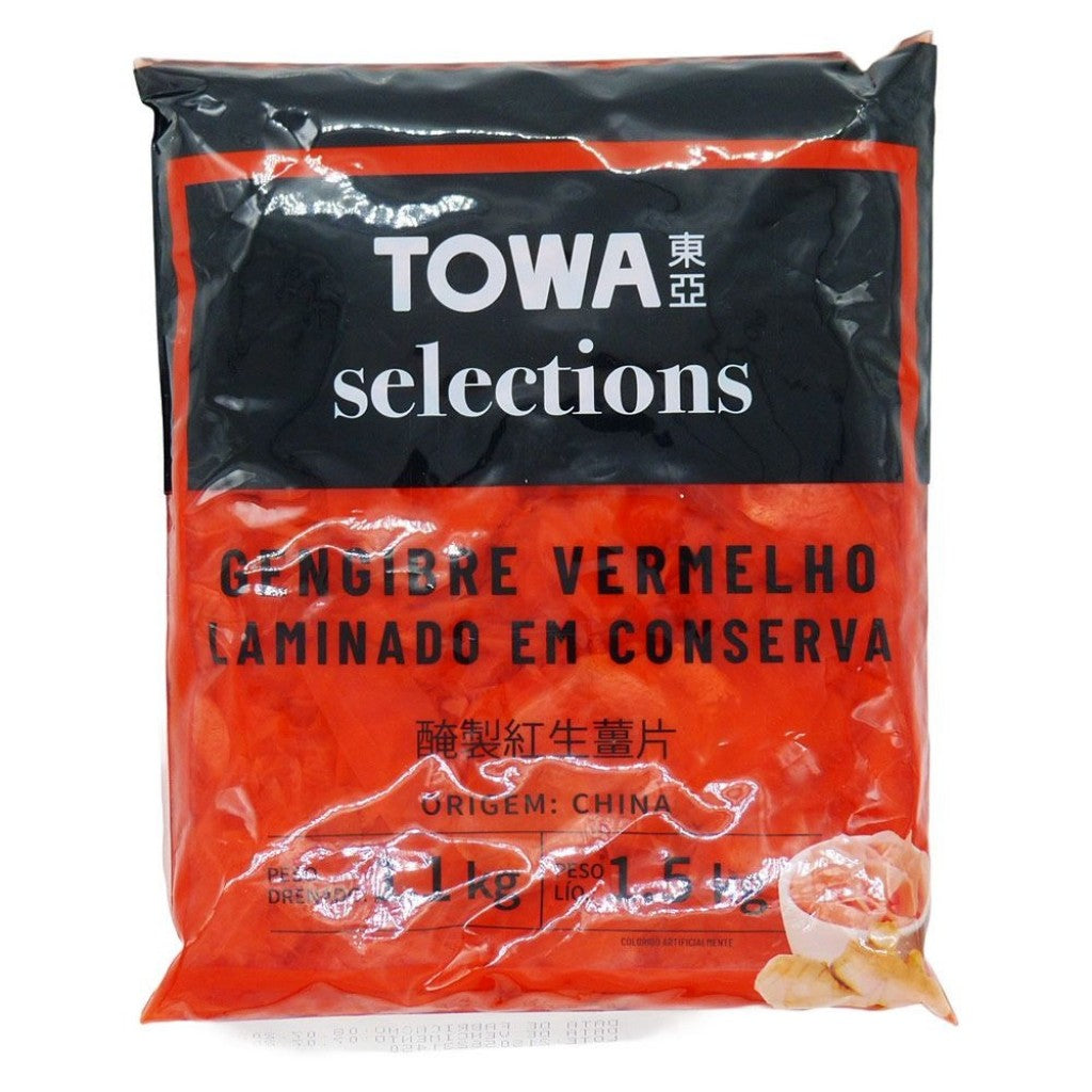 Gengibre Vermelho Laminado em Conserva 1,5kg Towa