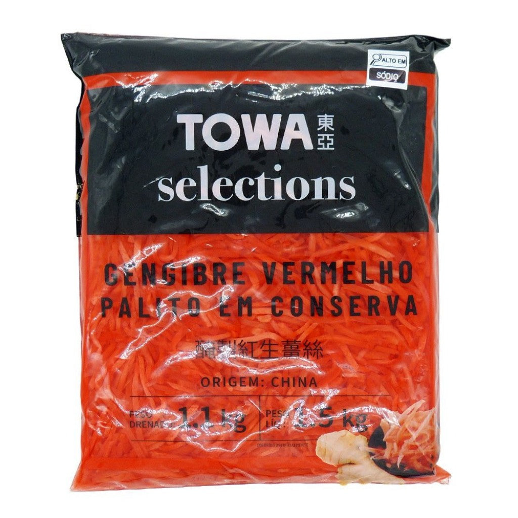 Gengibre Vermelho Palito em Conserva 1,5kg Towa