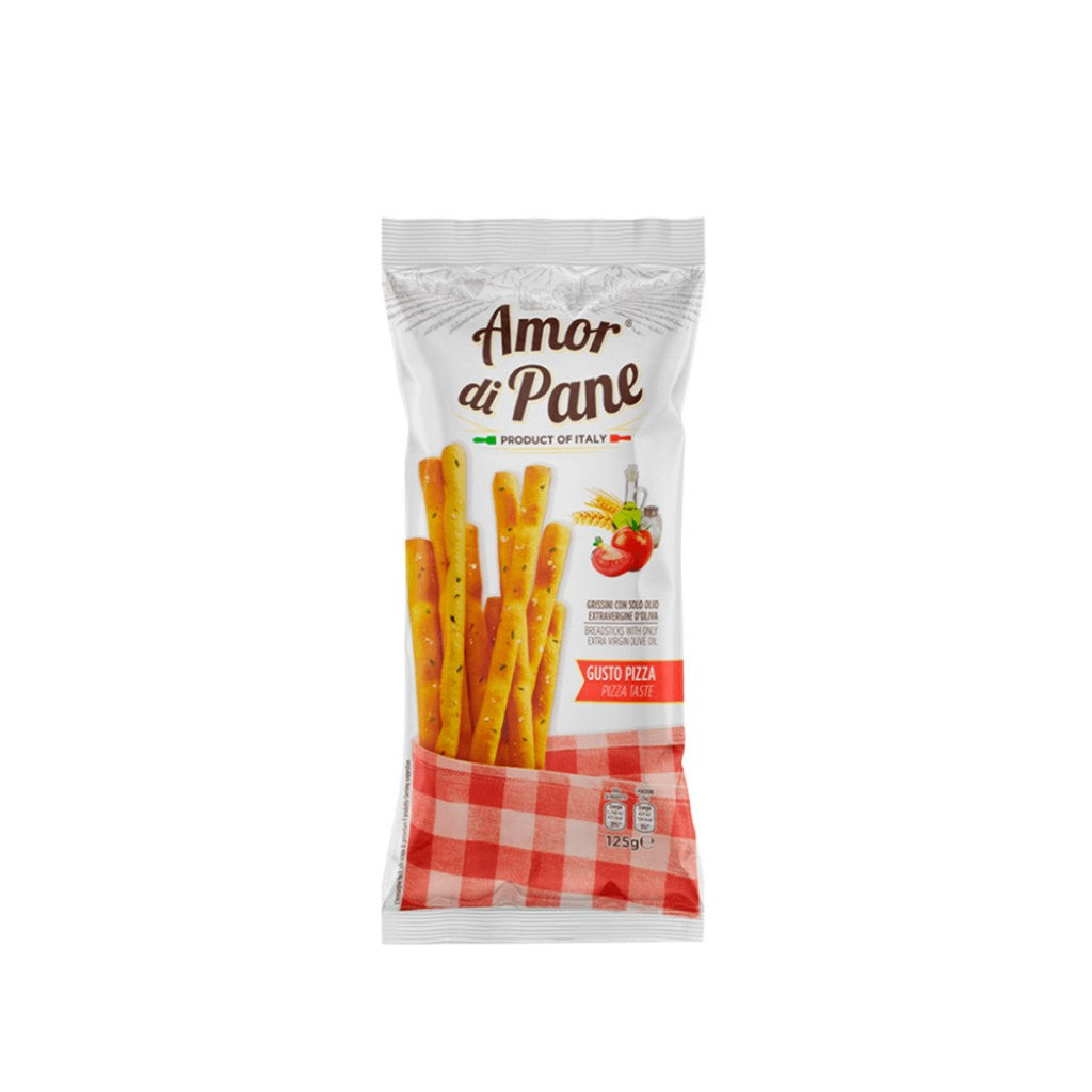 Grissini Palitos de Pão Sabor Pizza 125g Amor Di Pane