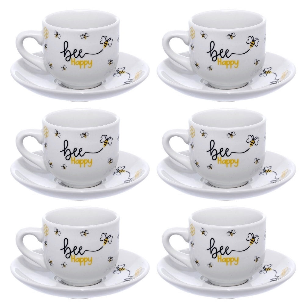 Jogo 6 Xicaras de Café com Pires Honey 90ml - Hauskraft