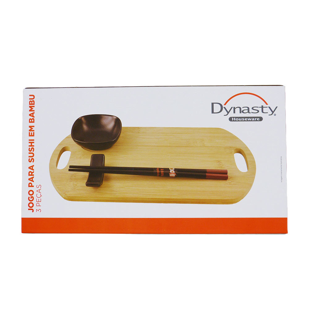 Jogo com 3 Peças para Sushi em Bambu