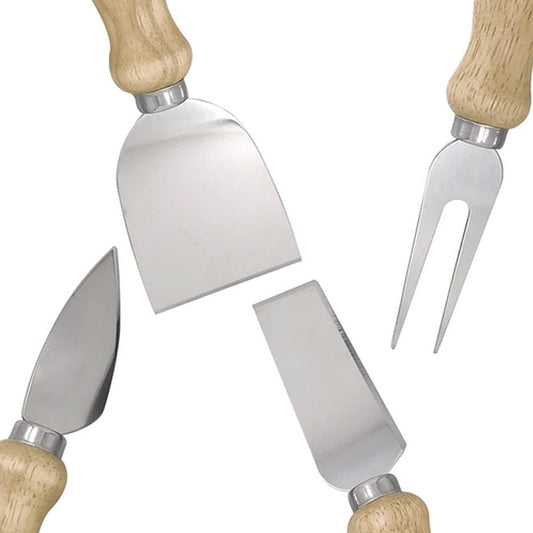 Jogo com 4 Facas para Queijo e Suporte de Madeira - Dynasty