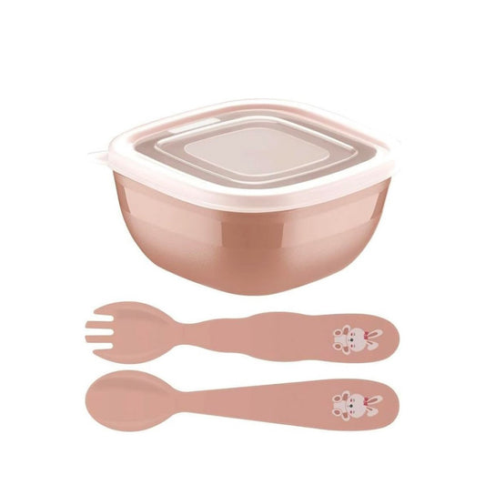 Jogo de Pote e Talheres Infantil Le Petit Rosa c/3pcs Tramontina