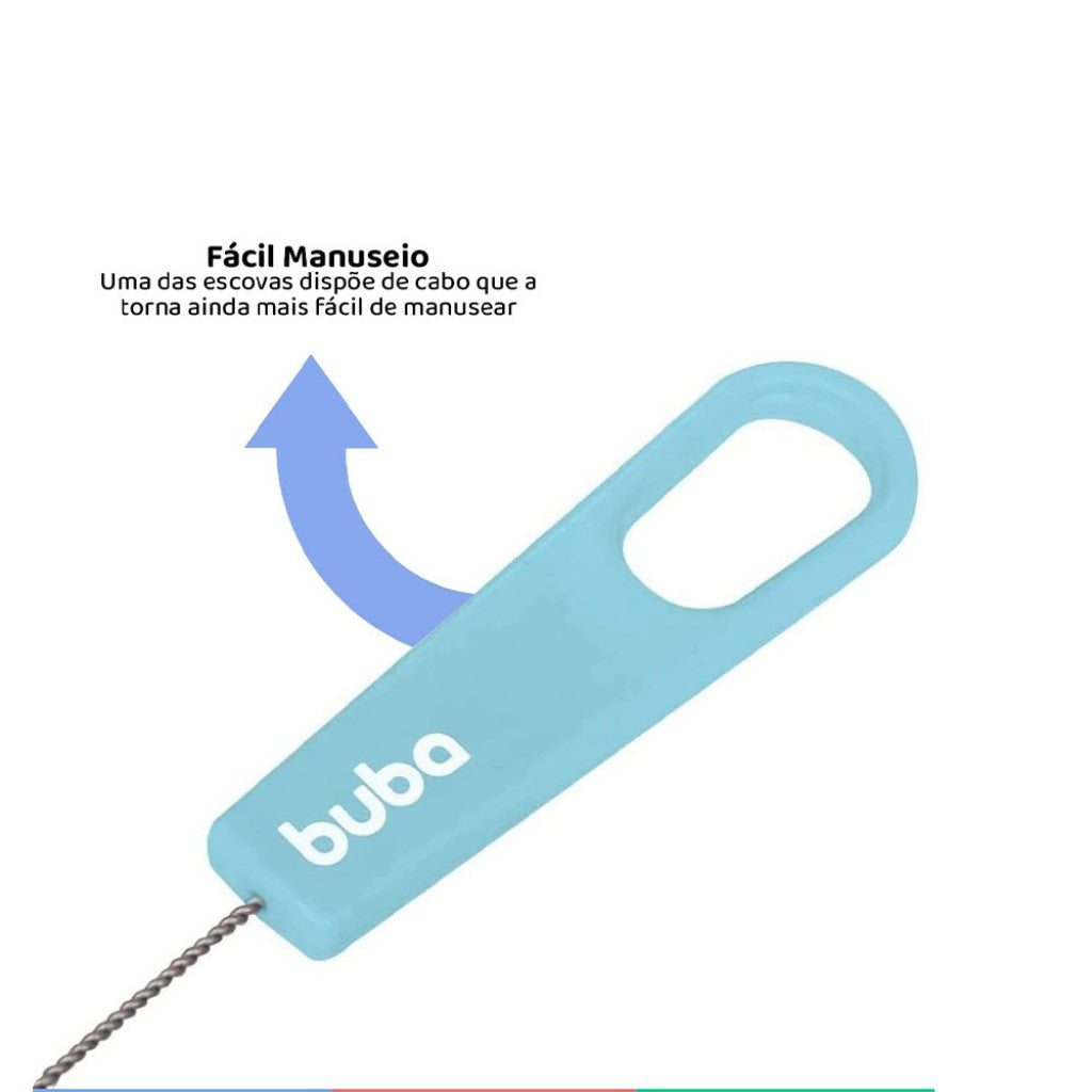 Kit Escovas Canudo Azul com 2un Buba