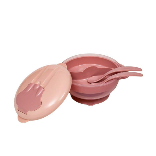 Kit Refeição com Compartimento e Talheres Rosa Buba