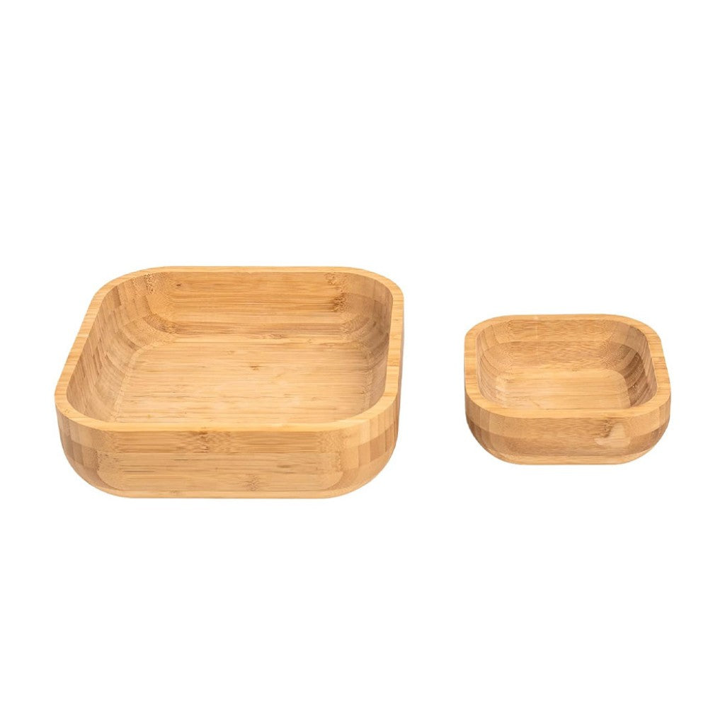 Kit de 2 Bowls de Bambu Quadrados 23cm e 14cm Oikos