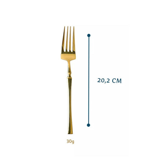 Kit 6 Garfos Dourados Inox Dolce Home Gold Classic