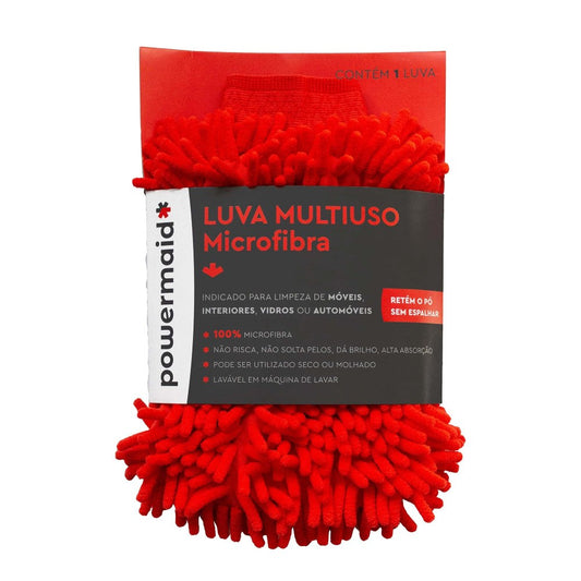 Luva Multiuso em Microfibra Vermelho Powermaid