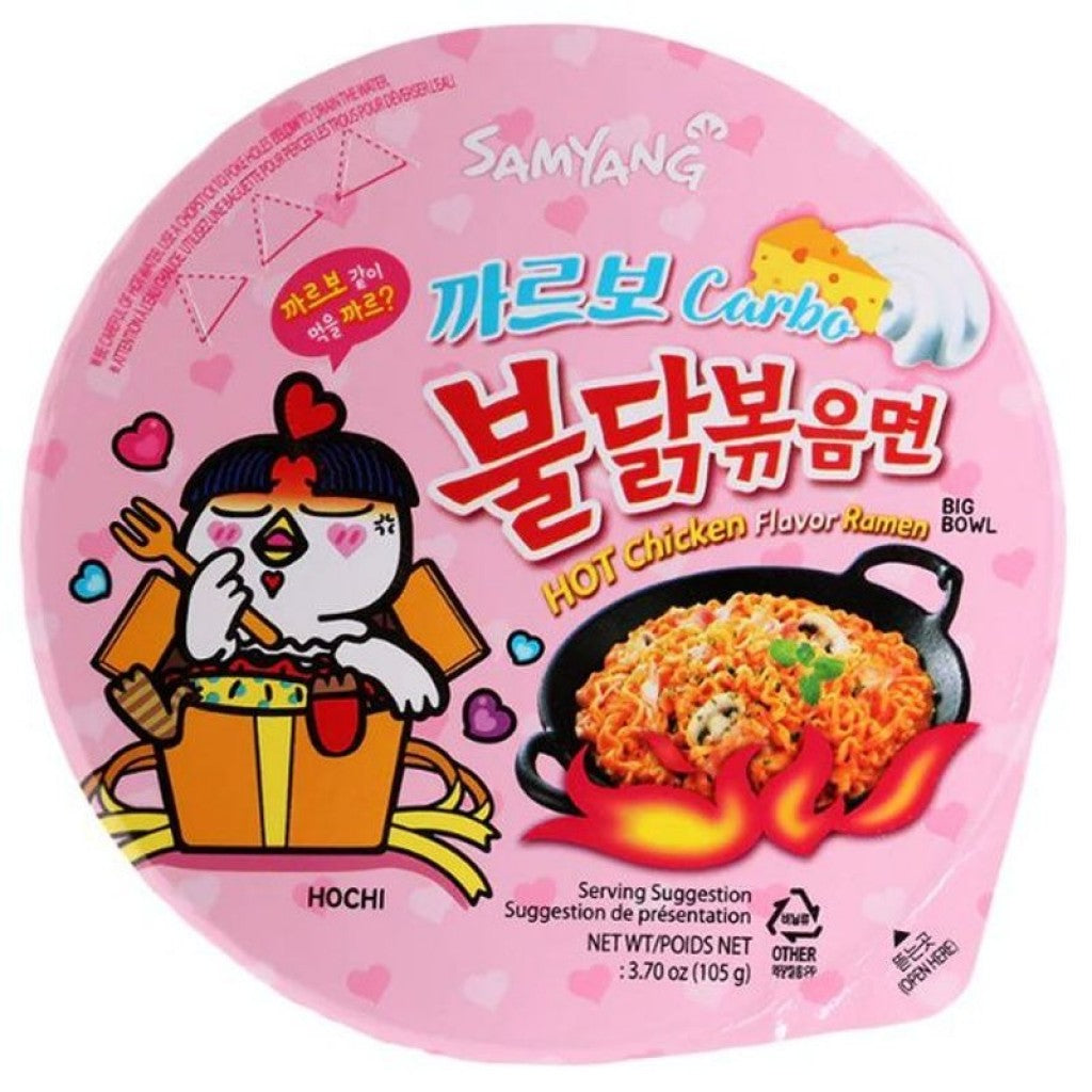 Macarrão Instantâneo Buldak sabor Frango Picante Cream Carbonara Big Bowl 120g Samyang