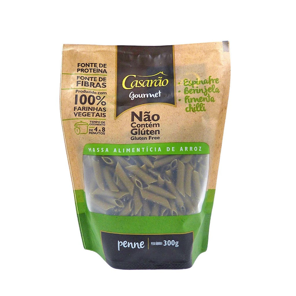 Macarrao Penne Espinafre Berinjela e Pimenta Chilli 300g Casarao Gourmet
