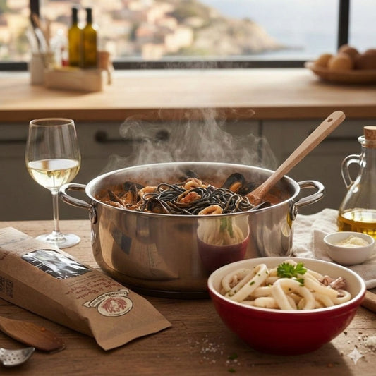 Macarrão Tonnarelli Al Nero Di Seppia 500g Rustichella Dabruzzo
