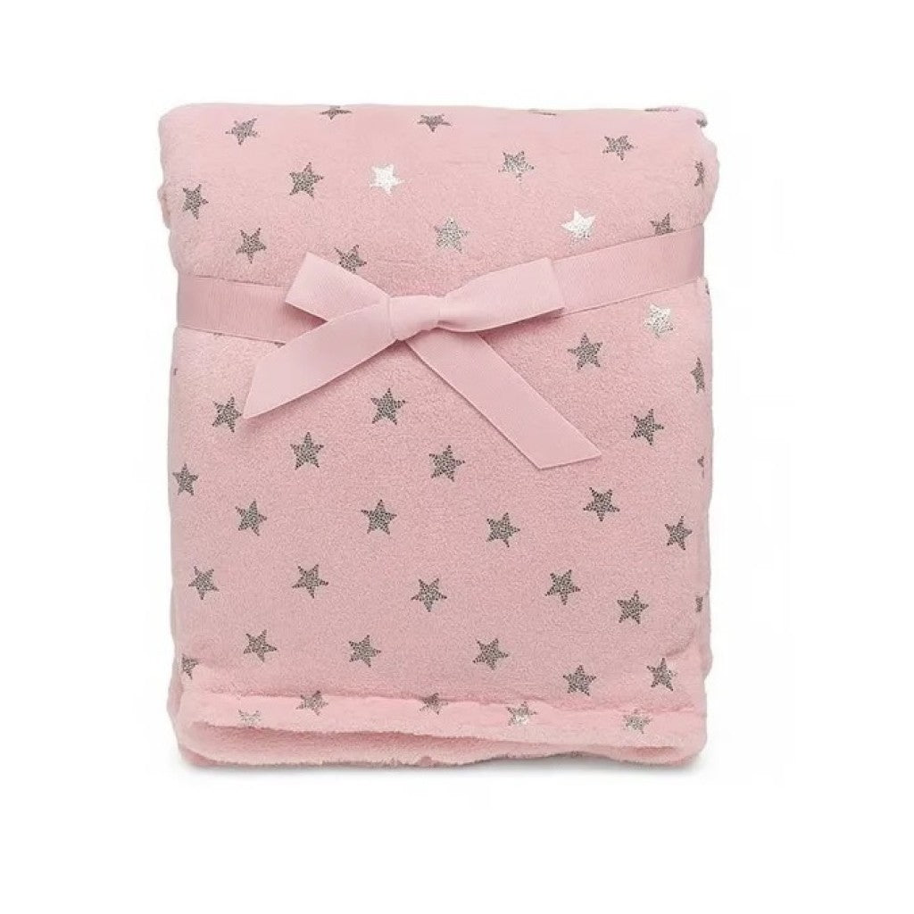 Manta Estrelinhas Rosa 75cmX1m Camesa