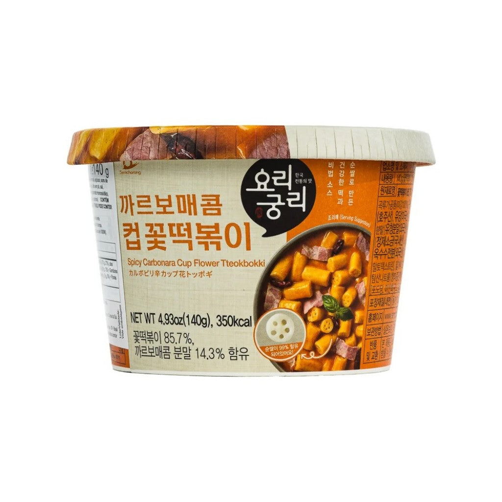 Massa de Arroz Spicy Carbonara Cup Flower Tteokbokki 140g Semchorong