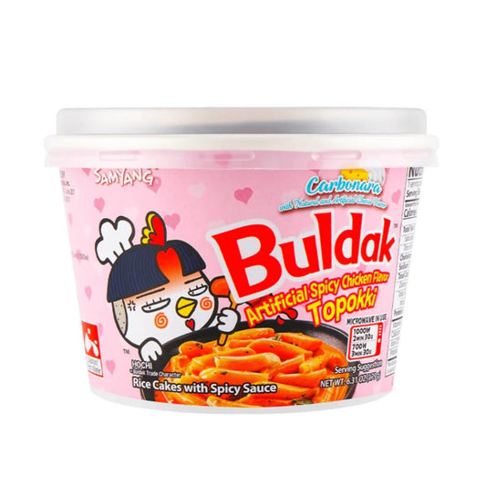 Massa de Arroz Tteokbokki Carbonara Buldak 179g Samyang