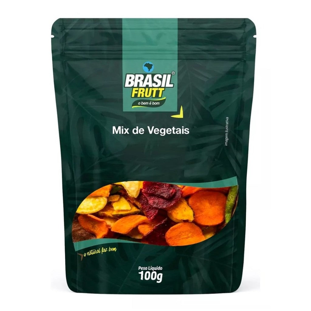 Mix de Vegetais Chips Brasil Frutt 100g Snack Crocante e Saudável