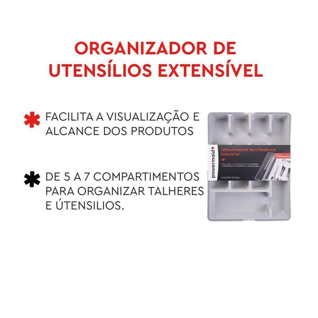 Organizador Utensílios Extensível Powermaid