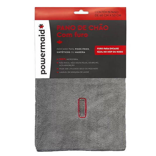 Pano de Chão com Furo em Microfibra 60x50cm Powemaid