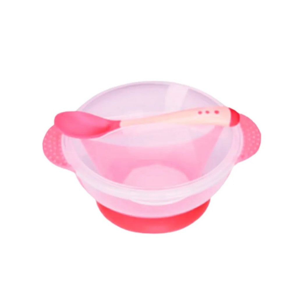 Porta-Papinha com Colher Rosa 350ml Western Baby