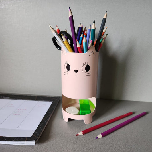 Porta Caneta Torre Gata Mimi Rosa Geguton